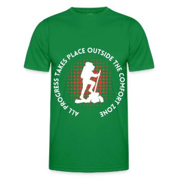 Hiking progress outside the comfort zone - Men's Functional T-Shirt - kelly green - Front - AI Model Male 178 dark (178cm)