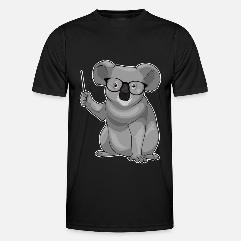 Koala Lehrer Pointer - Männer Funktions-T-Shirt - Schwarz