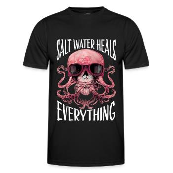 Octopus Skull Octopus Gift - Men's Functional T-Shirt - black - Front - AI Model Male 178 dark (178cm)