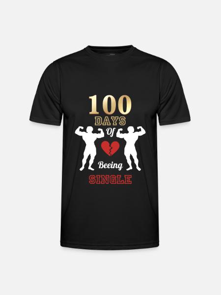 100 Days of Beeing Single - Men's Functional T-Shirt - black