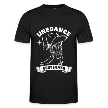 Linedance geht immer - Linedance Fan - Spruch - Männer Funktions-T-Shirt - Schwarz - Vorne - AI Model Male 178 dark (178cm)