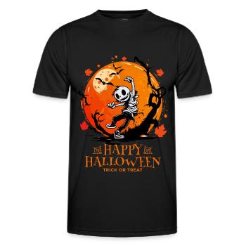 Happy Halloween Jack O Lantern Dabbing - Men's Functional T-Shirt - black - Front - AI Model Male 178 dark (178cm)