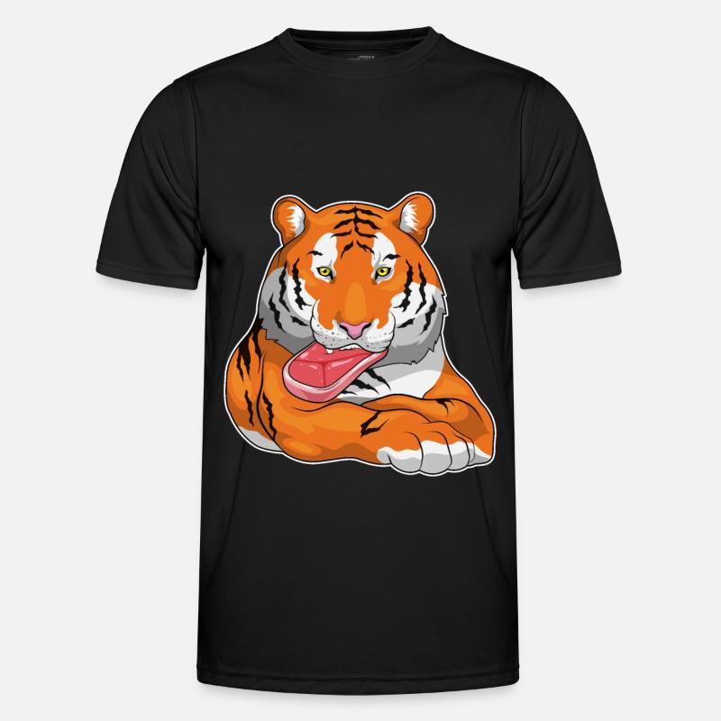 Tiger Fleisch - Männer Funktions-T-Shirt - Schwarz
