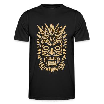 Tribal Tiki Maori Masque Polynésien Rétro Polynésien - T-shirt sport Homme - noir - Devant - AI Model Male 178 dark (178cm)