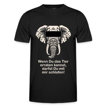 Elefant Lustiger Spruch Witzige Geschenkidee - Männer Funktions-T-Shirt - Schwarz - Vorne - AI Model Male 178 dark (178cm)