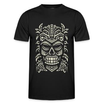 Masque Tiki - T-shirt sport Homme - noir - Devant - AI Model Male 178 dark (178cm)