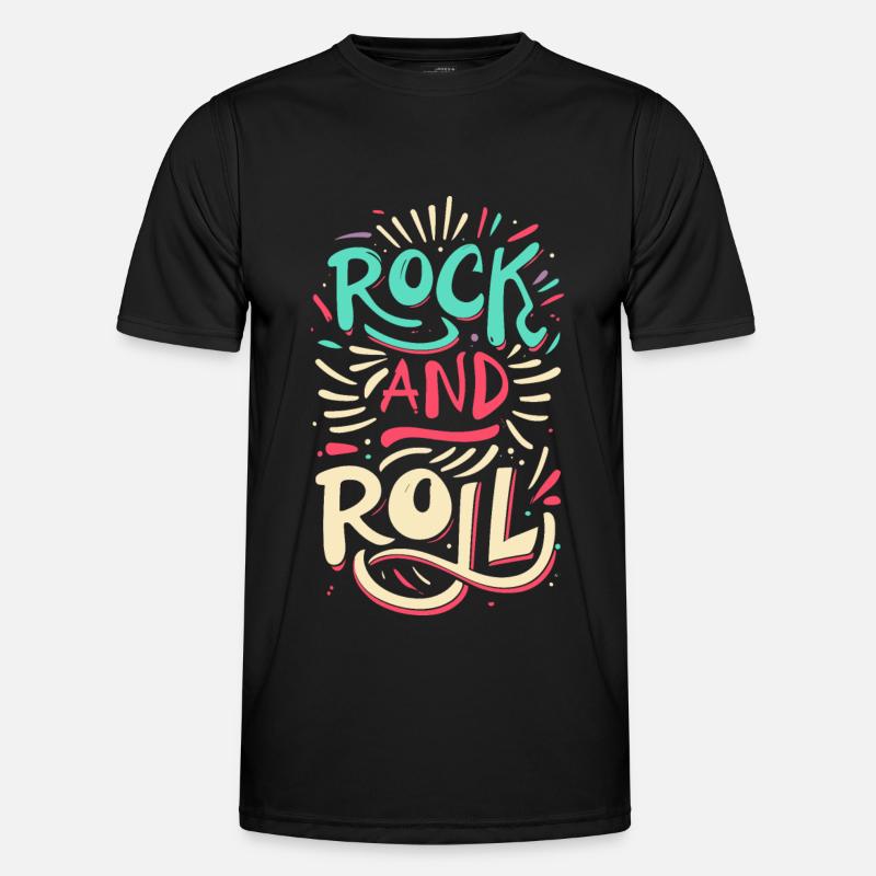 Devise de la déclaration rock and roll - T-shirt sport Homme - noir