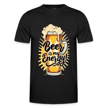 Beer is my Energy Beer Drinker Beer Lovers - Men's Functional T-Shirt - black - Front - AI Model Male 178 dark (178cm)