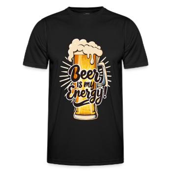 Beer is my Energy Biertrinker Bierliebhaber - Männer Funktions-T-Shirt - Schwarz - Vorne - AI Model Male 178 dark (178cm)