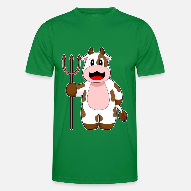 Vache Halloween Devil Trident T-shirt sport Homme