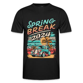 Spring Break 2024 Vacances Rétro Vintage - T-shirt sport Homme - noir - Devant - AI Model Male 178 dark (178cm)