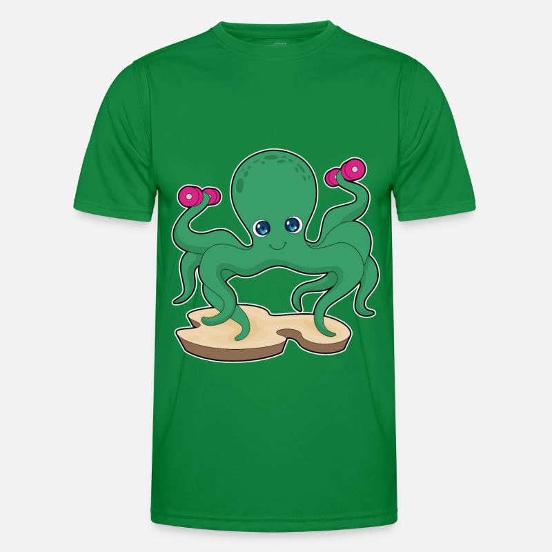 Octopus Strength Training Dumbbells Men's Functional T-Shirt