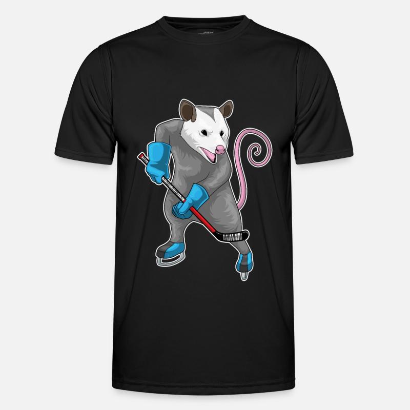 Beutelratte Eishockey Eishockeyschläger - Männer Funktions-T-Shirt - Schwarz