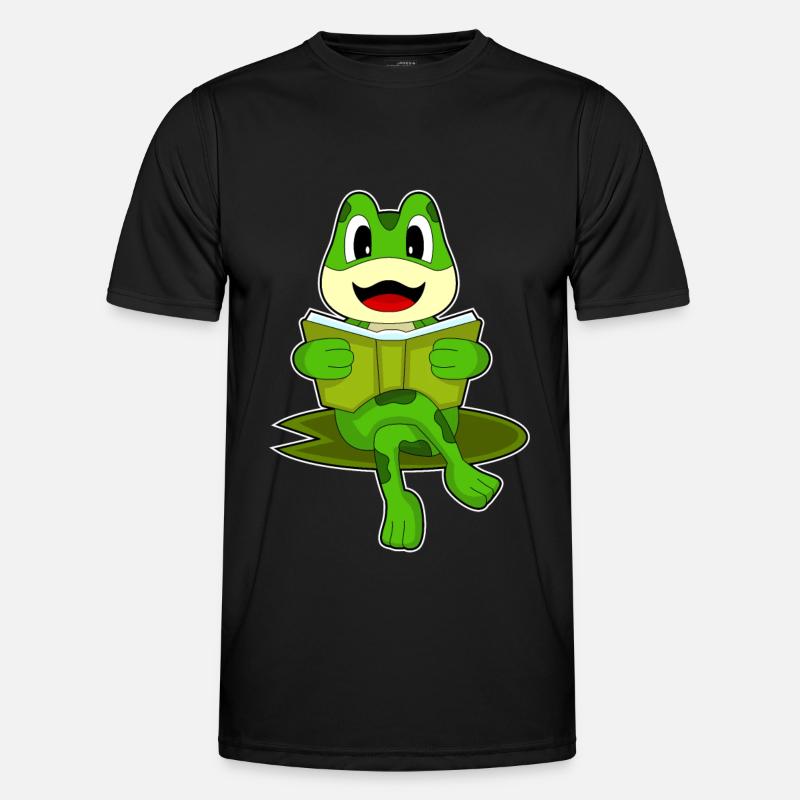 Frog Nerd Book - Men's Functional T-Shirt - black