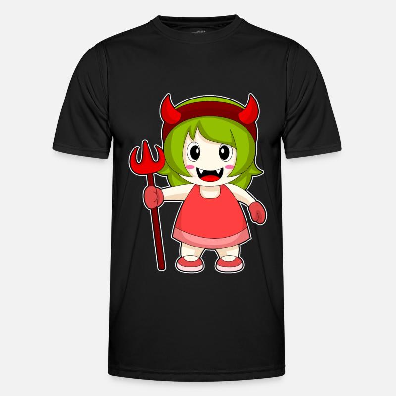 Girls Halloween Devil Trident - Men's Functional T-Shirt - black