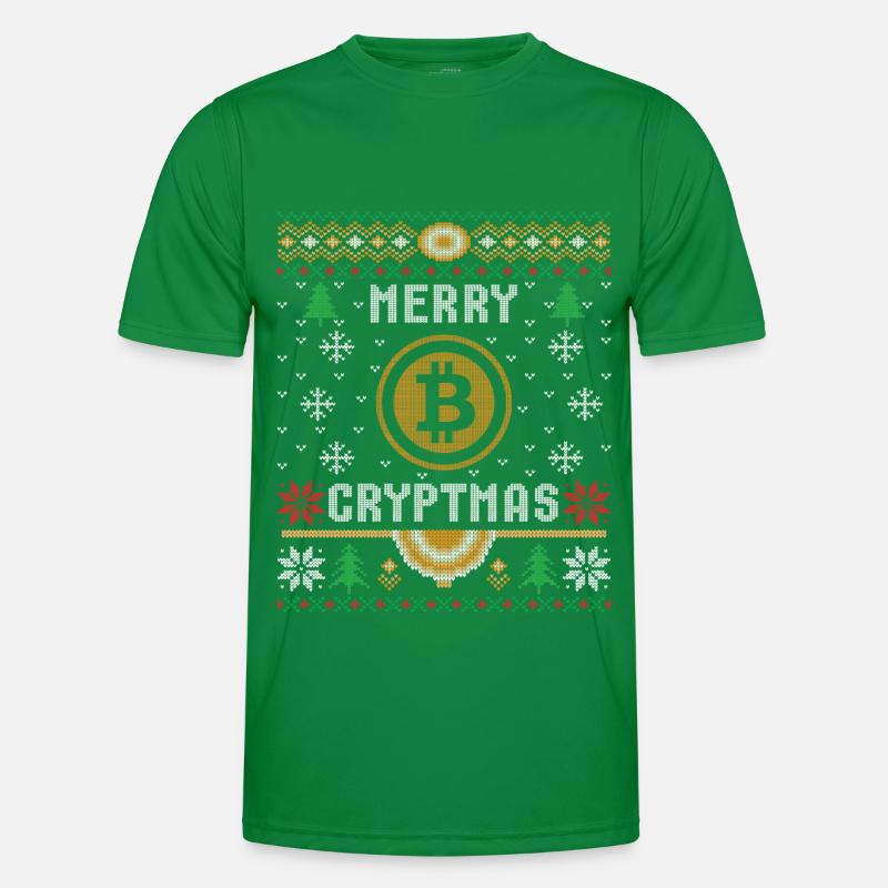 Joyeux Noël Bitcoin Cryptmas T-shirt sport Homme