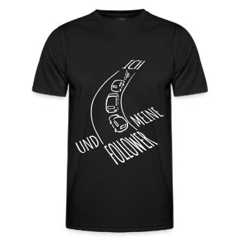 Ich und meine Follower - Fahrradweg - Fahrrad - Männer Funktions-T-Shirt - Schwarz - Vorne - AI Model Male 178 dark (178cm)
