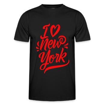 I Love New York City Big Apple USA America - Men's Functional T-Shirt - black - Front - AI Model Male 178 dark (178cm)