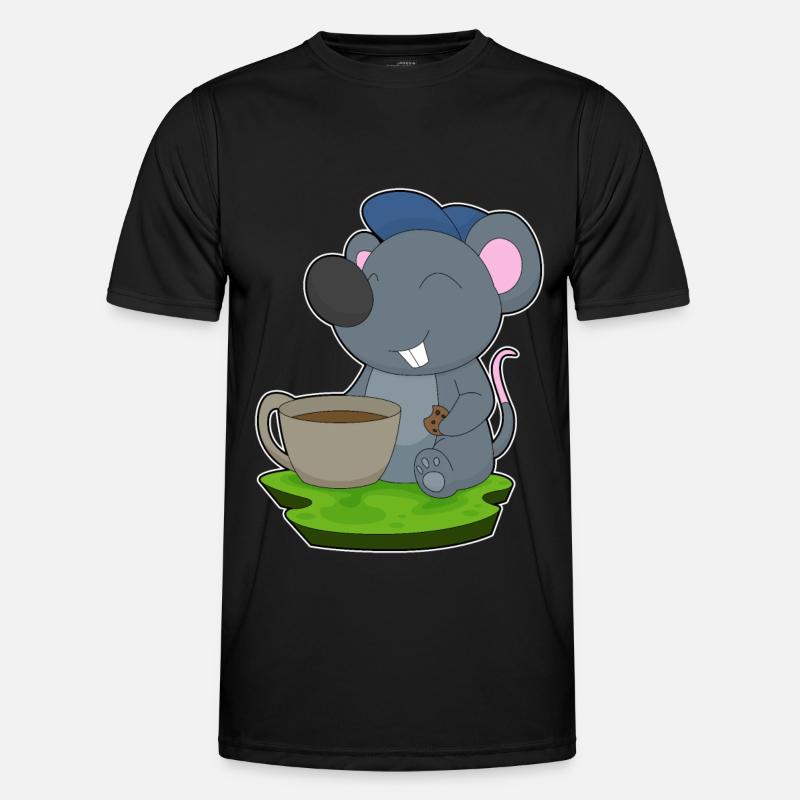 Mouse Coffee Mug - Men's Functional T-Shirt - black
