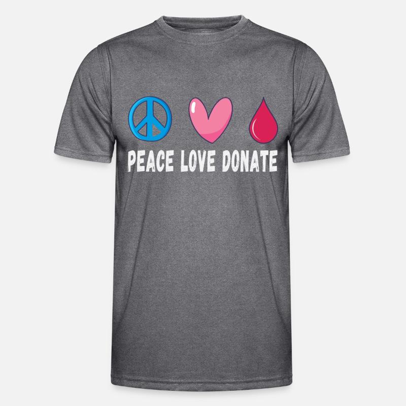 Friede Liebe Spende Blut Männer Funktions-T-Shirt