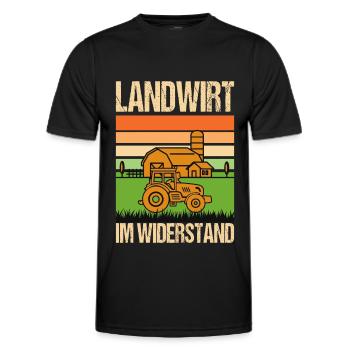 Bauerndemo Bauern Protest Landwirt Im Widerstand - Männer Funktions-T-Shirt - Schwarz - Vorne - AI Model Male 178 dark (178cm)
