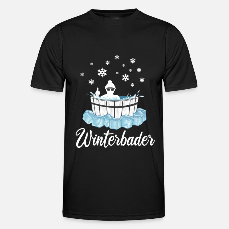 Winterbader Eisbaden Eisbad Spruch - Männer Funktions-T-Shirt - Schwarz