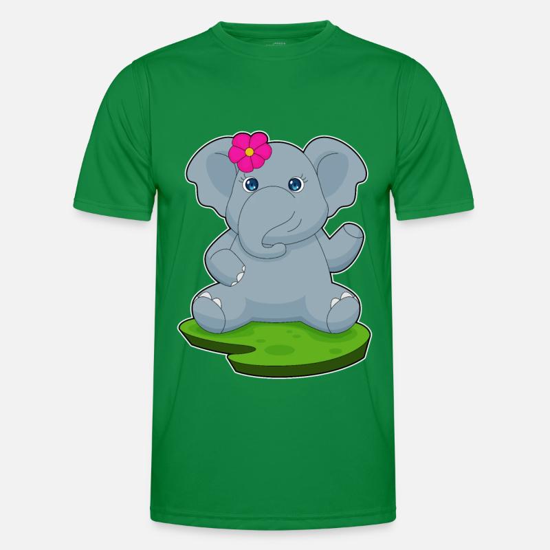 Elefant Blume Männer Funktions-T-Shirt