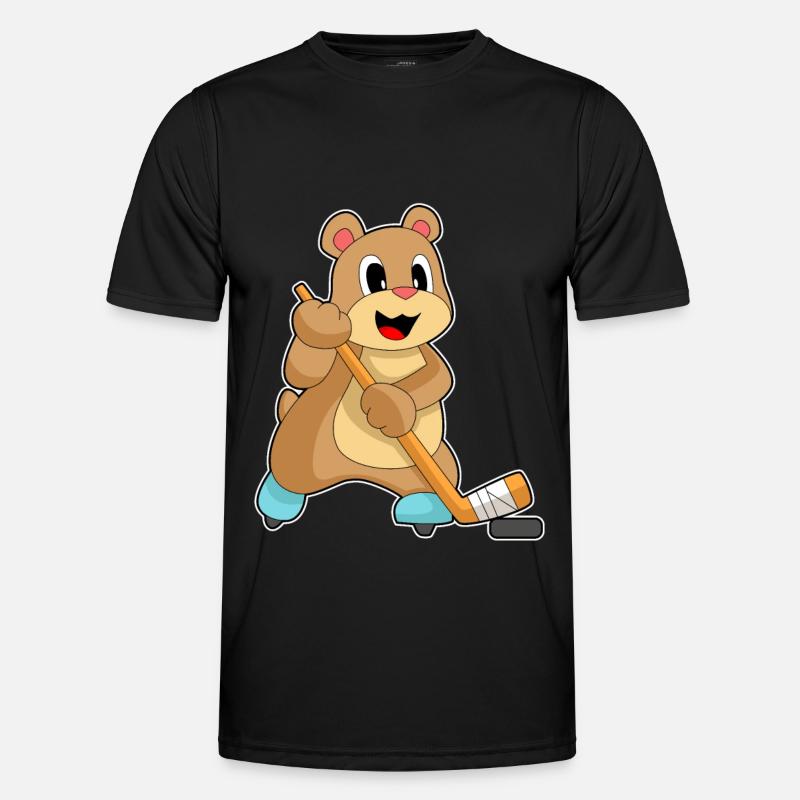 Bär Eishockey Eishockeyschläger - Männer Funktions-T-Shirt - Schwarz