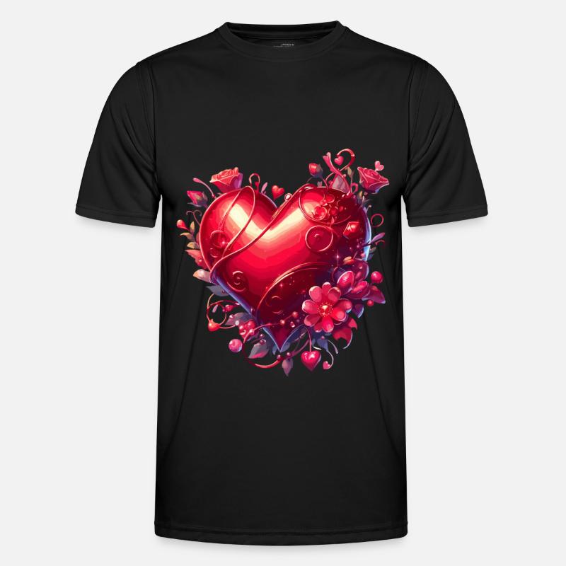 Herz der Liebe Männer Funktions-T-Shirt