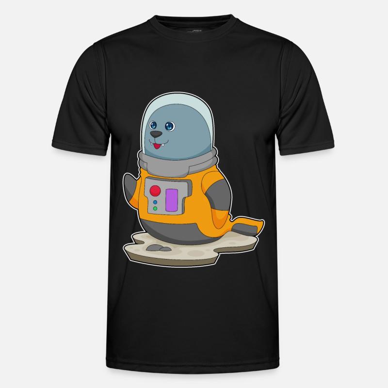 Seal Astronaut Space - Men's Functional T-Shirt - black