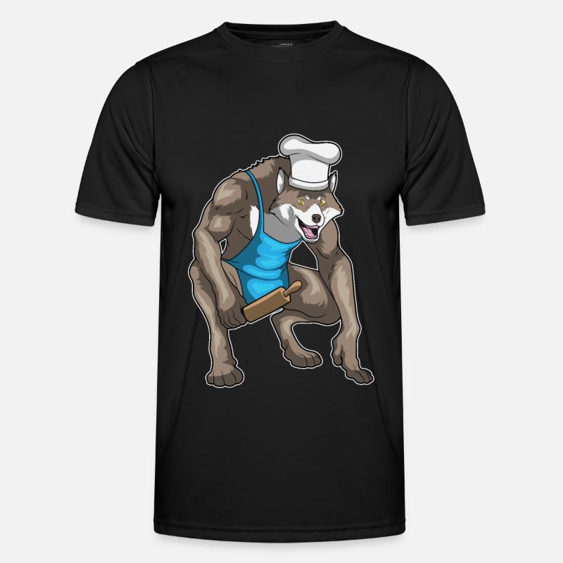 Werwolf Halloween Bäcker - Männer Funktions-T-Shirt - Schwarz