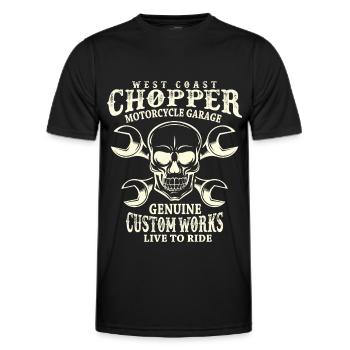 Totenkopf Biker Spruch West Coast Chopper - Männer Funktions-T-Shirt - Schwarz - Vorne - AI Model Male 178 dark (178cm)