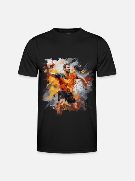 Handball. Player. Watercolour. - Men's Functional T-Shirt - black