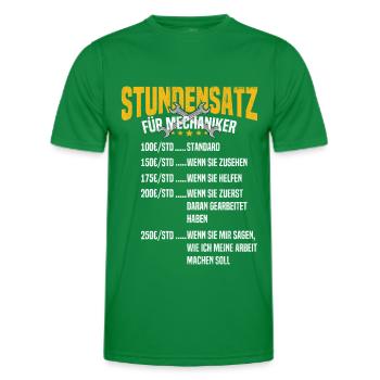 TAUX HORAIRE POUR LES MÉCANICIENS - T-shirt sport Homme - vert - Devant - AI Model Male 178 dark (178cm)