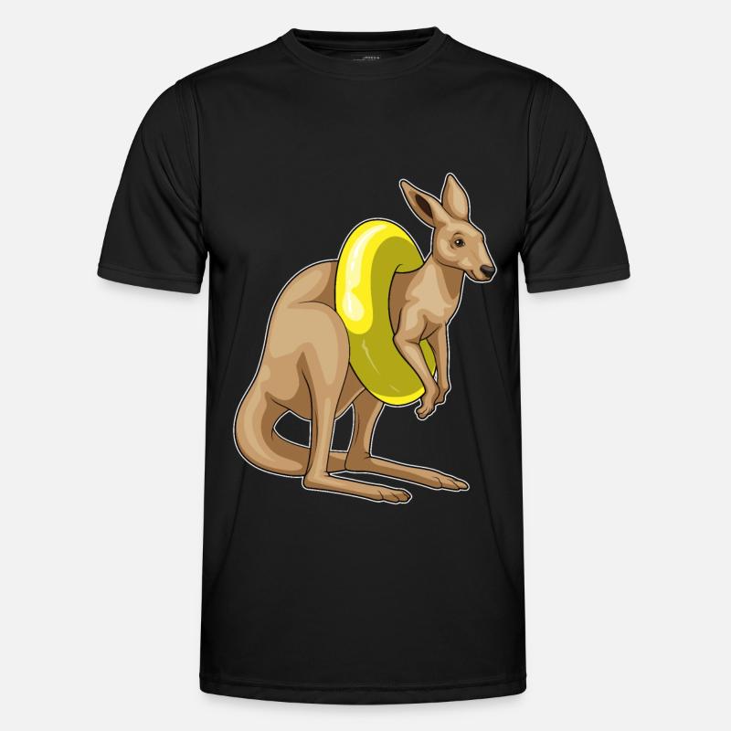 Kangaroo Swimming Swim Ring - Men's Functional T-Shirt - black