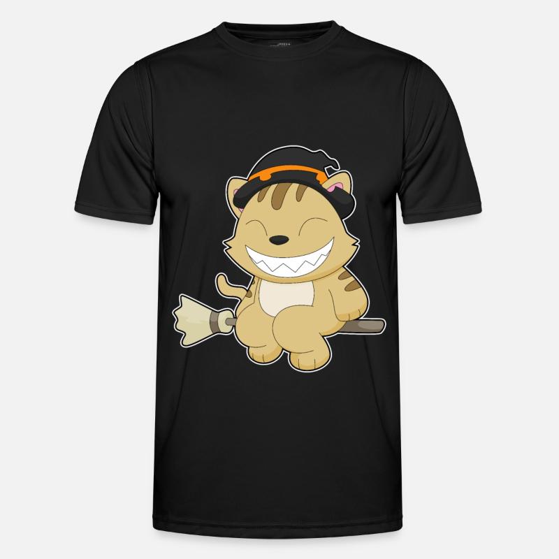 Cat Halloween Witch - Men's Functional T-Shirt - black