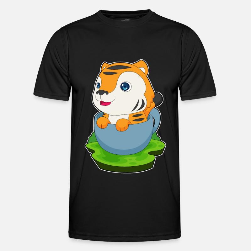 Tiger Mug - Men's Functional T-Shirt - black