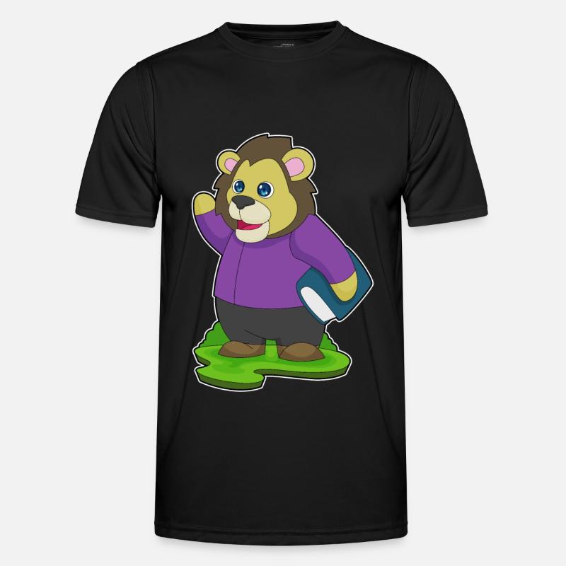 Lion Nerd Book - Men's Functional T-Shirt - black