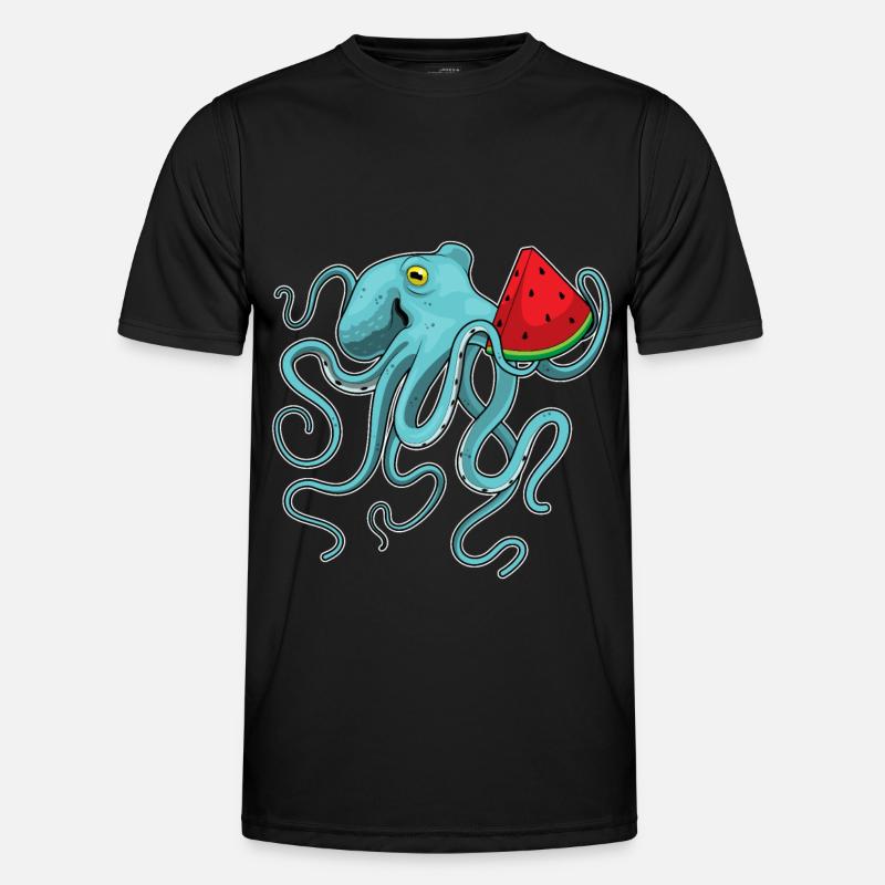 Octopus Watermelon - Men's Functional T-Shirt - black