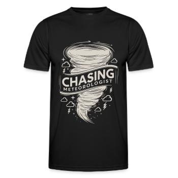 Tornado Twister Chasing Meteorologist - Men's Functional T-Shirt - black - Front - AI Model Male 178 dark (178cm)