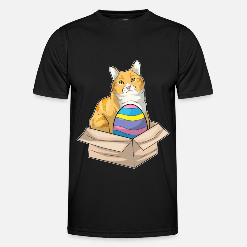 Cat Easter Easter Egg - Men's Functional T-Shirt - black