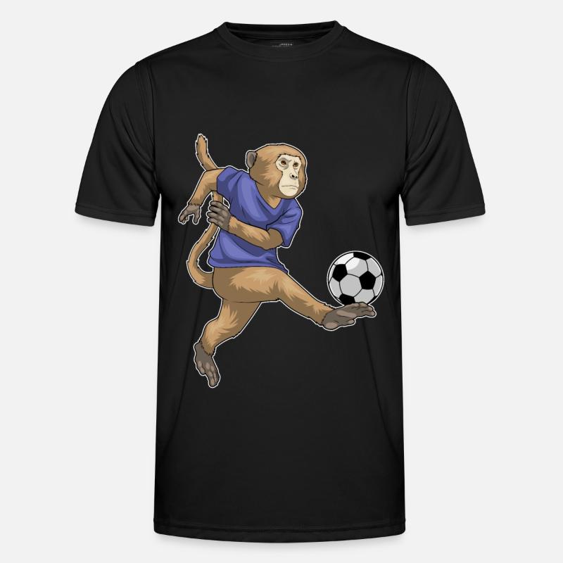 Monkey Soccer Player Soccer - Men's Functional T-Shirt - black
