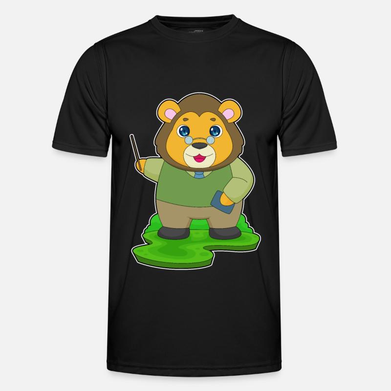 Lion Teacher Pointer - Men's Functional T-Shirt - black