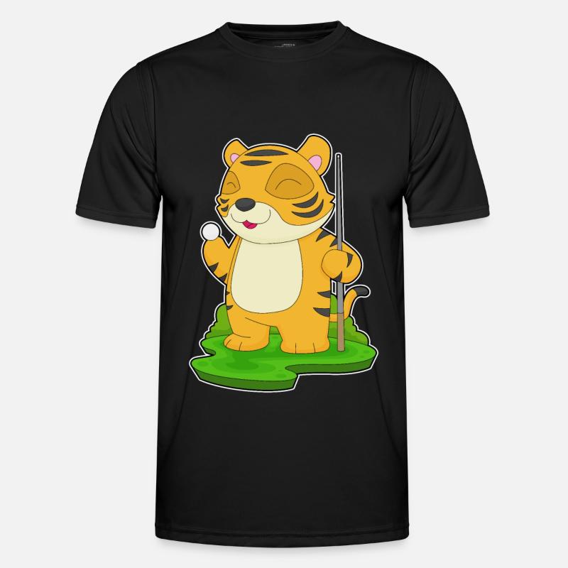 Tiger Billiard Queue - Männer Funktions-T-Shirt - Schwarz