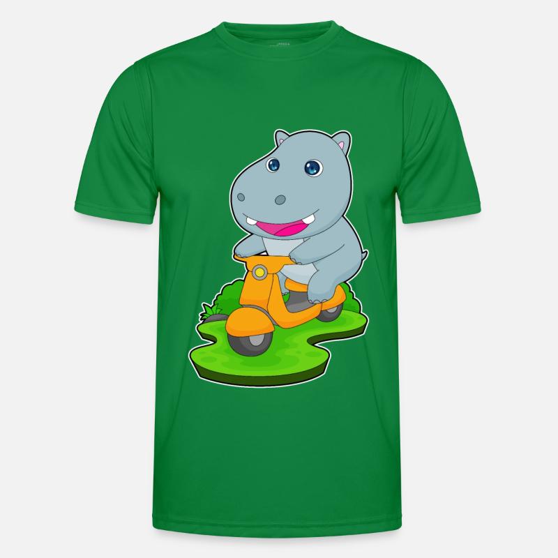 Nilpferd Motorroller Männer Funktions-T-Shirt