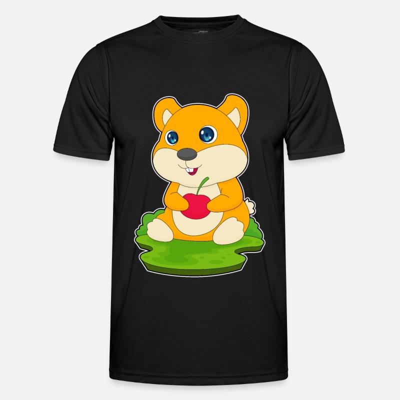 Hamster Cherry - Men's Functional T-Shirt - black