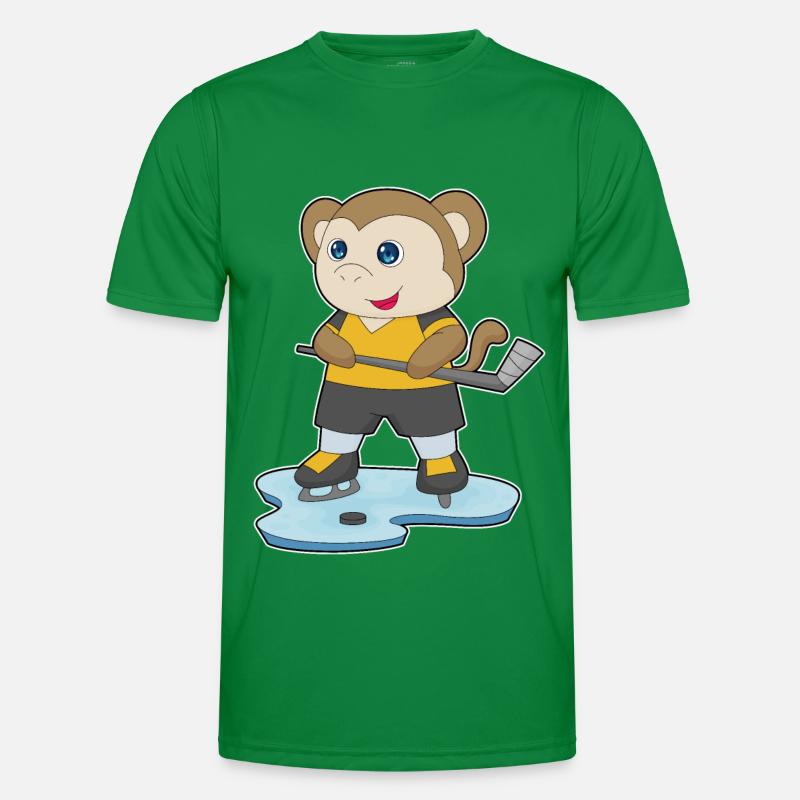 Affe Eishockey Eishockeyschläger Männer Funktions-T-Shirt