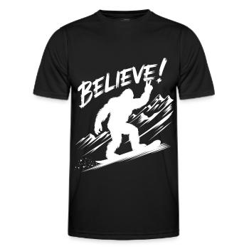 Sasquatch Bigfoot Snowboard Snowboarder - Männer Funktions-T-Shirt - Schwarz - Vorne - AI Model Male 178 dark (178cm)