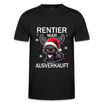 Weihnachtsshirt Christmas Rentier war ausverkauft - Männer Funktions-T-Shirt - Schwarz - Vorne - AI Model Male 178 dark (178cm)