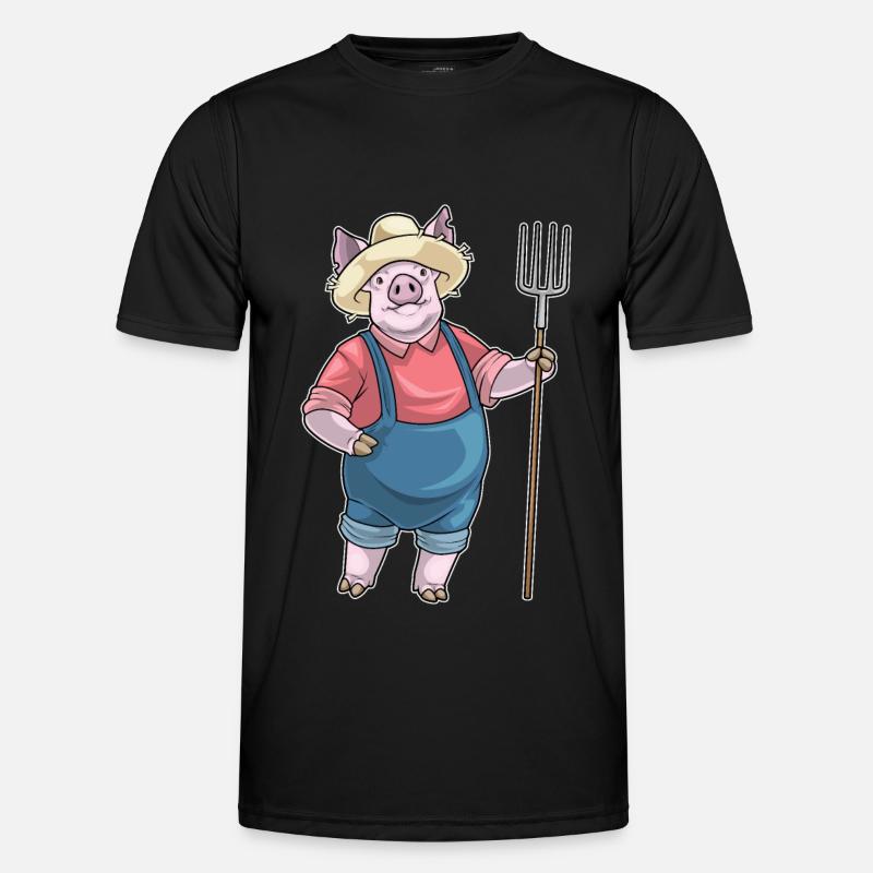 Pig Farmer Pitchfork - Men's Functional T-Shirt - black